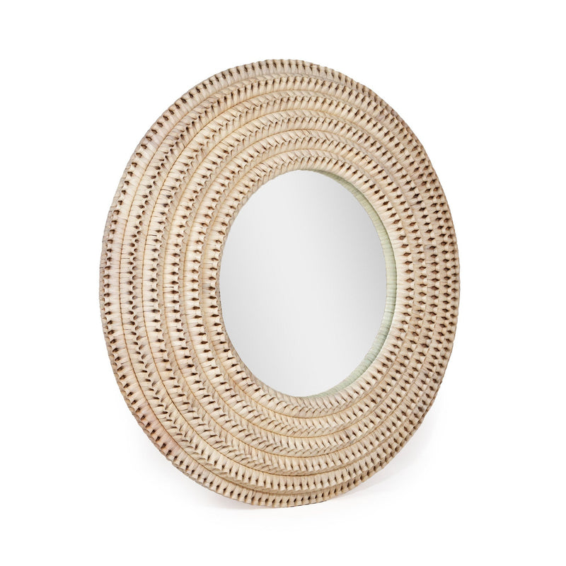 Mila Braided Mirror - White Wash