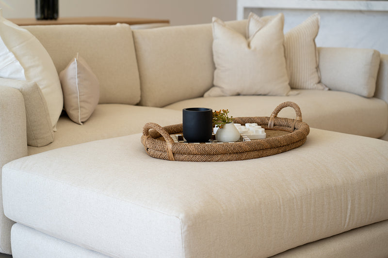 Chloe Natural Rope Oval Tray - Natural