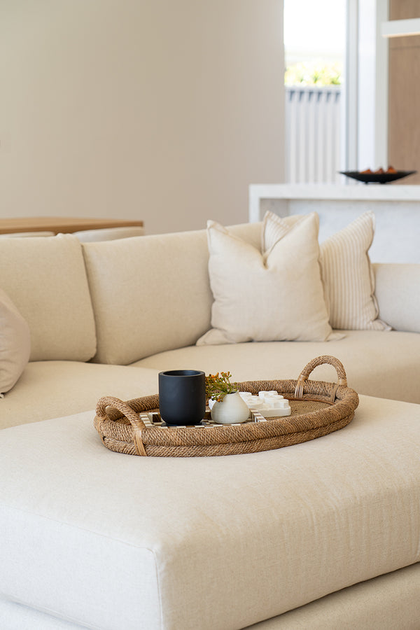 Chloe Natural Rope Oval Tray - Natural