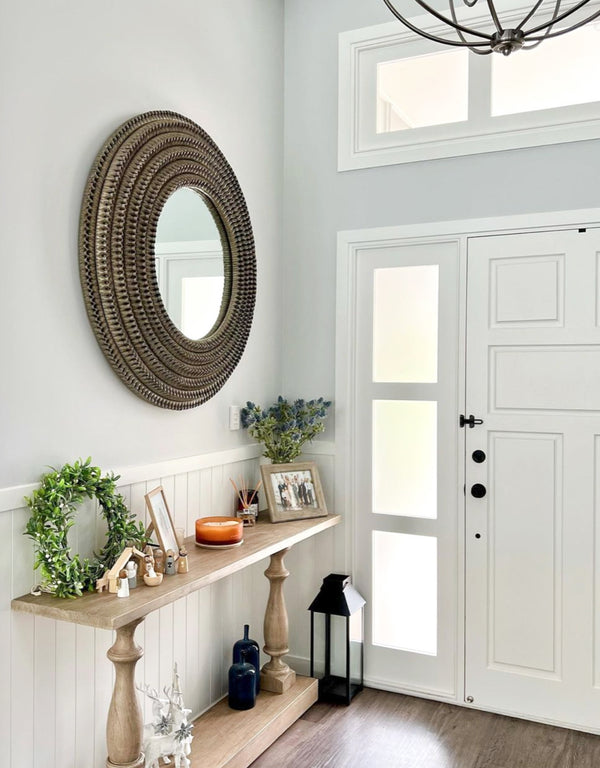 Mila Braided Mirror - Grey