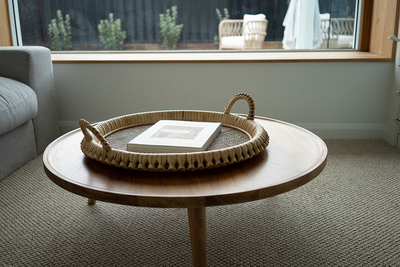 Mila Braided Round Tray - Natural