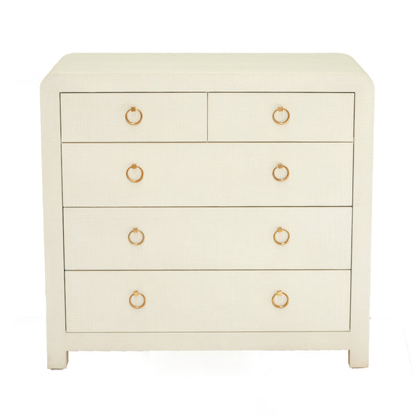 Newhaven 5-Drawer Dresser (Tallboy) -Ivory