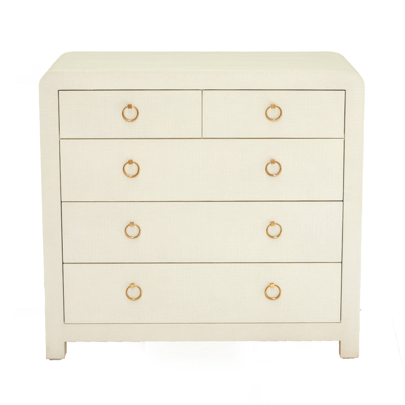 Newhaven 5-Drawer Dresser (Tallboy) -Ivory