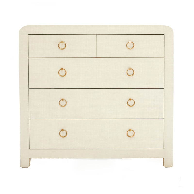 Newhaven 5-Drawer Dresser (Tallboy) -Ivory