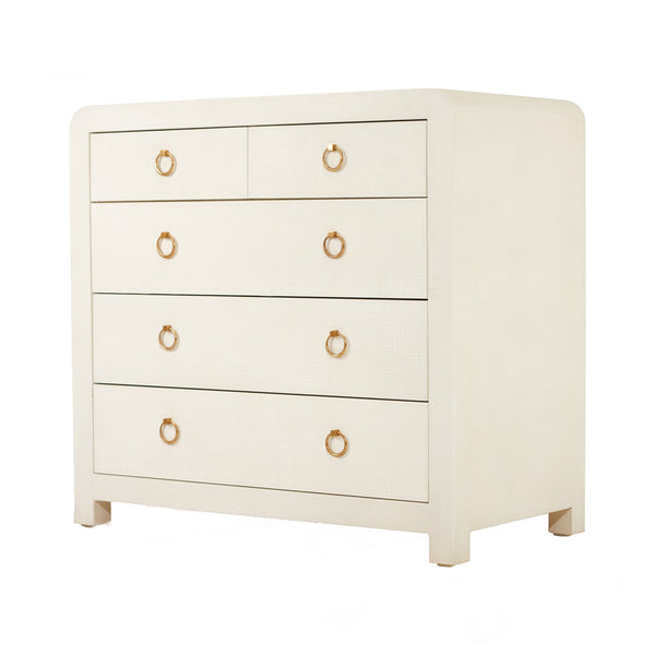Newhaven 5-Drawer Dresser (Tallboy) -Ivory