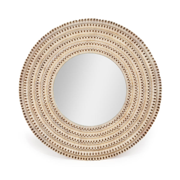 Mila Braided Mirror - White Wash