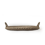 Mila Braided Round Tray - Grey