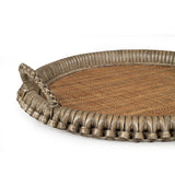 Mila Braided Round Tray - Grey